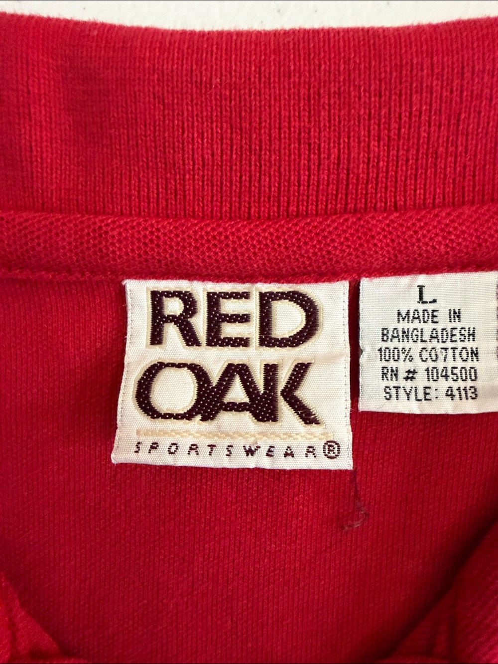 RED OAK Men Shirt L Red Short Sleeved Polo Nebraska Cornhuskers Vintage - Picture 3 of 7